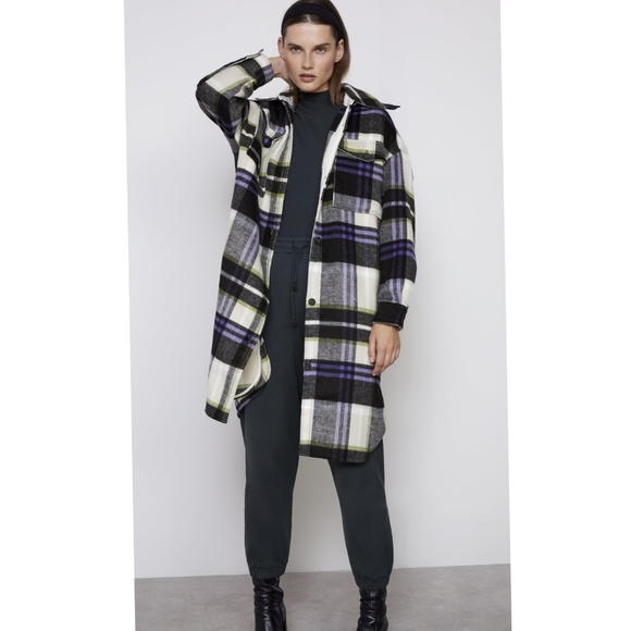 Zara Hooded plaid overshirt - Picture 10 of 16